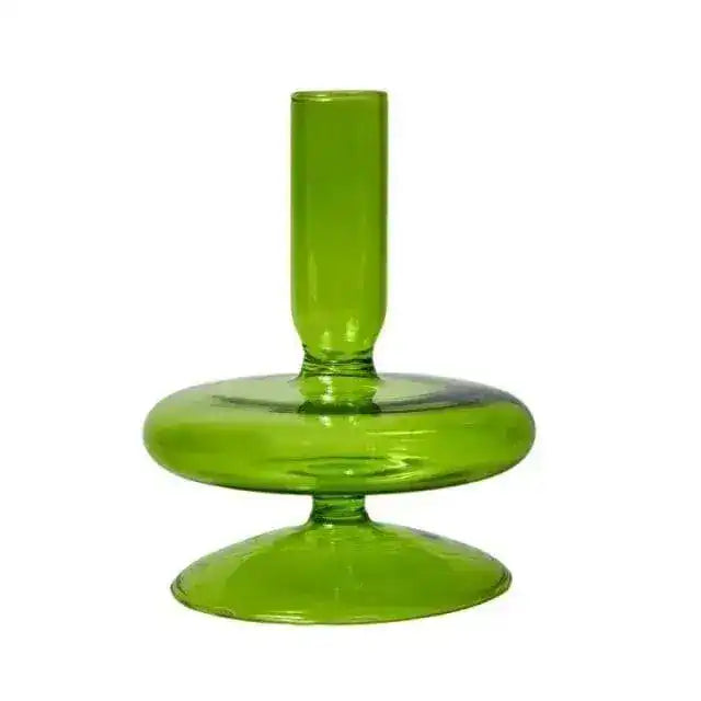 Ninia Collection of Green Glass Candle Holders - MAIA HOMES
