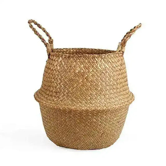 Organic Seagrass Hand Woven Basket with Tassel - MAIA HOMES