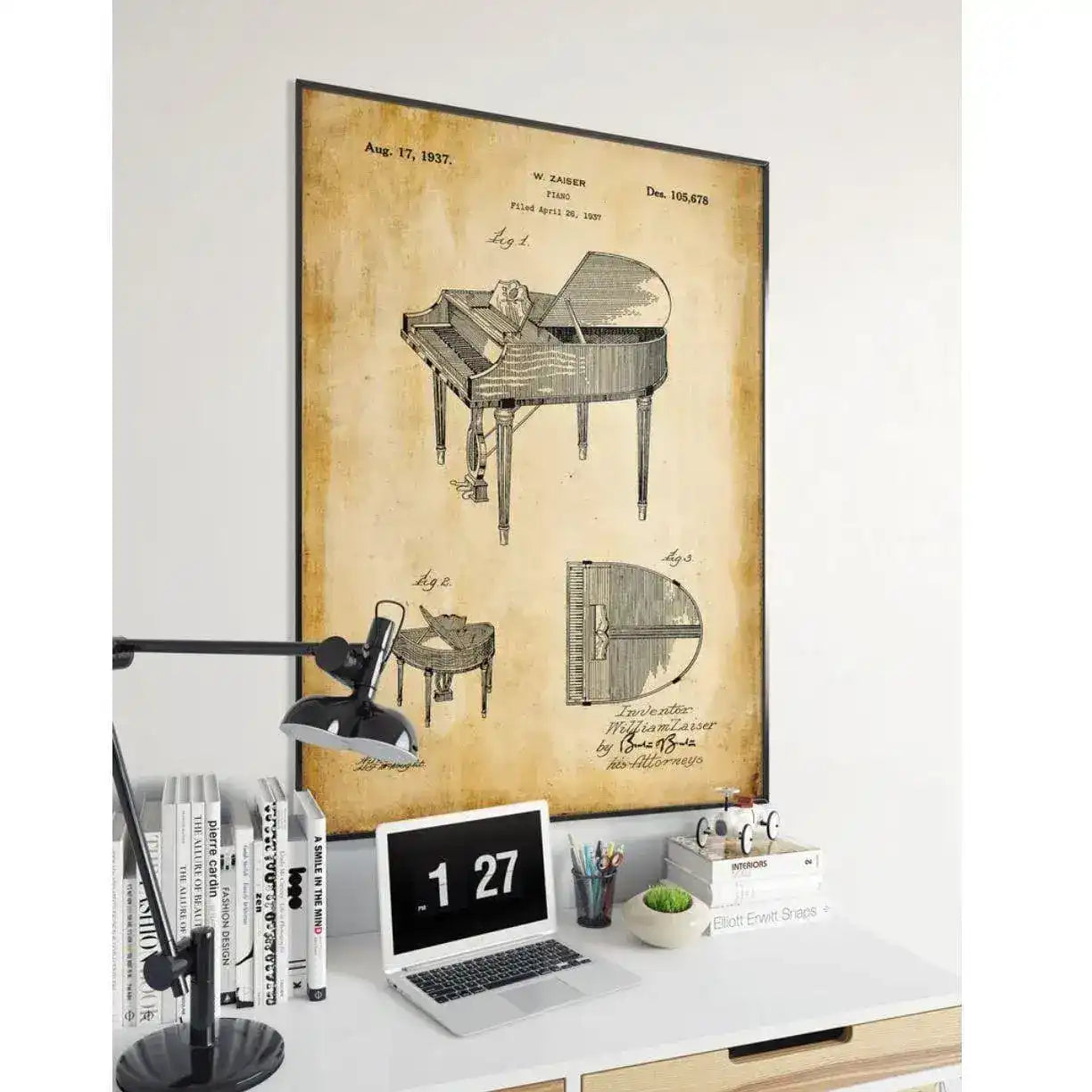 Piano Vintage Patent Poster Print