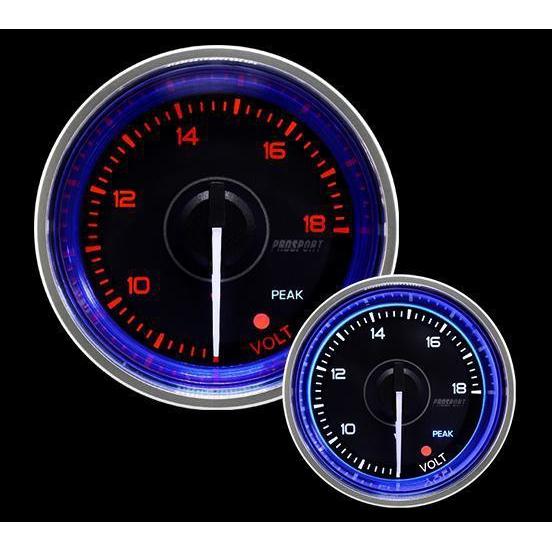 Prosport 52mm Crystal Blue Electrical Volt Gauge - Universal