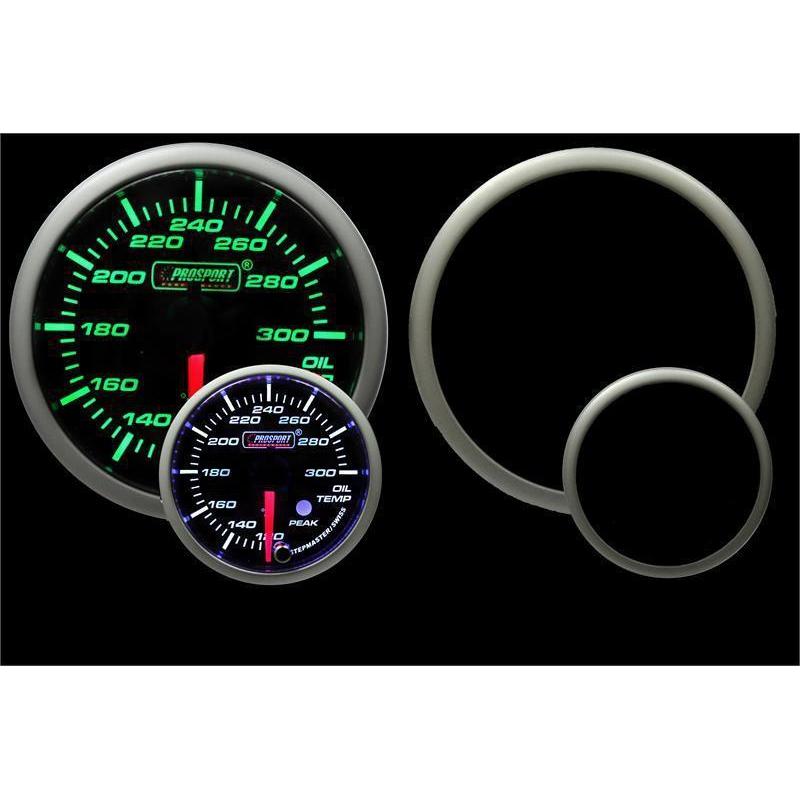 Prosport 52mm Premium Electric Oil Temperature Gauge - Green/White - Universal