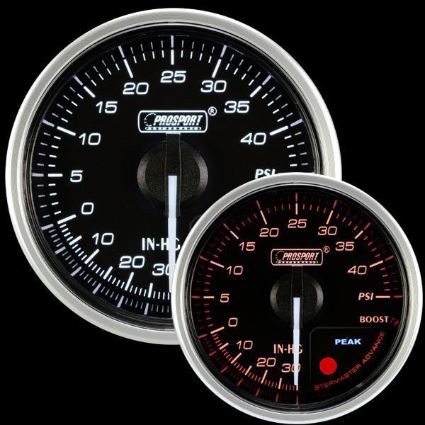 Prosport 52mm Supreme Series Electrical Boost Gauge - Amber/White - Universal