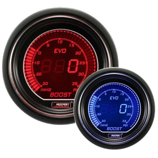 Prosport Evo Electrical Boost Gauge - Red/Blue - Universal