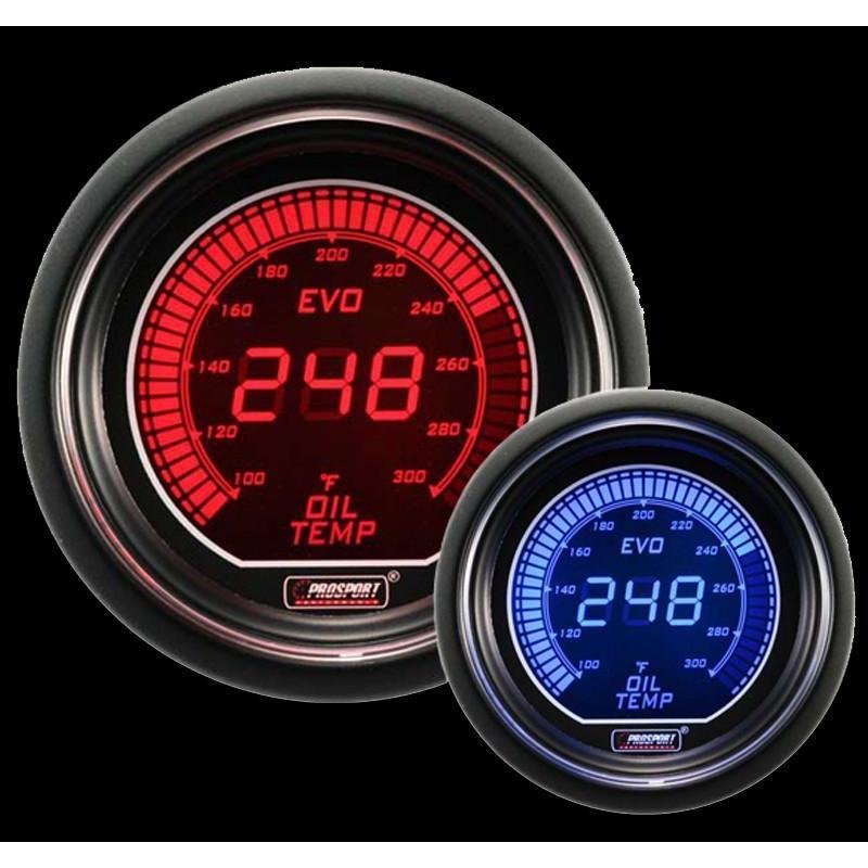 Prosport Evo Electrical Oil Temperature Gauge - Red/Blue - Universal