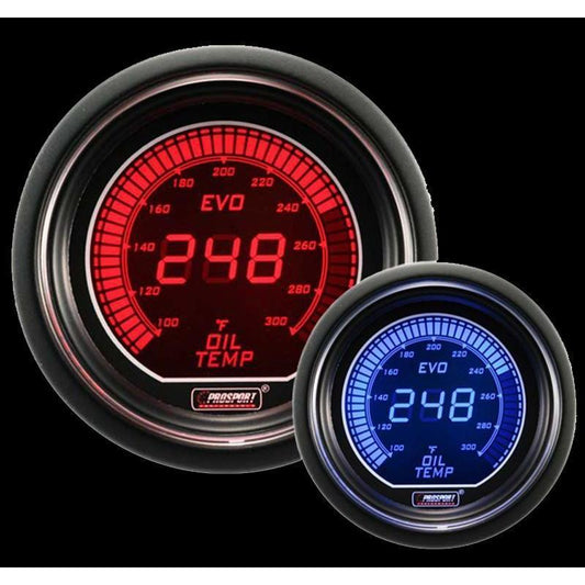 Prosport Evo Electrical Oil Temperature Gauge - Red/Blue - Universal