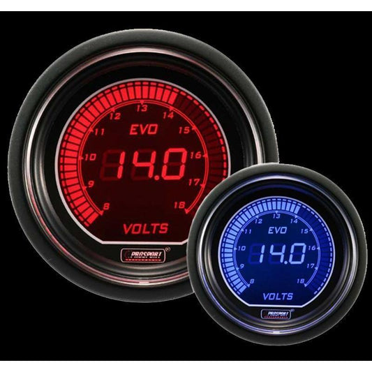 Prosport Evo Electrical Volt Gauge - Red/Blue - Universal