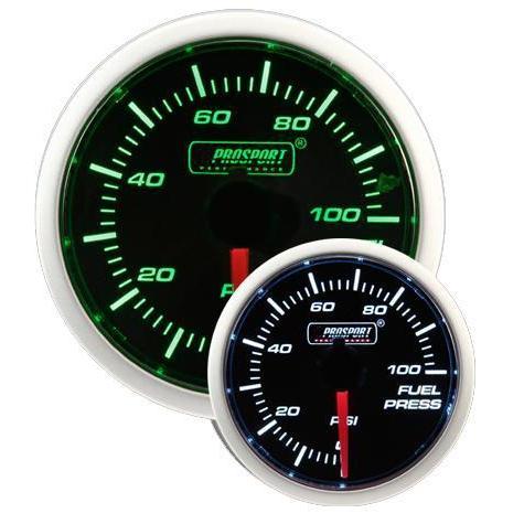 Prosport Performance 52mm Fuel Pressure Gauge - Green/White - Universal
