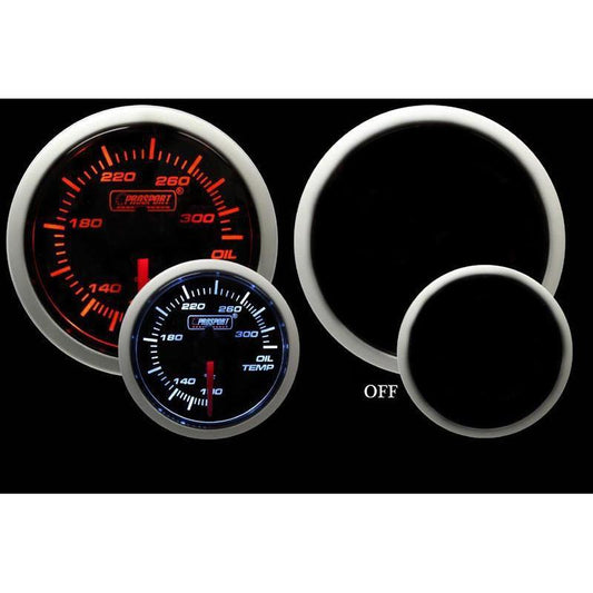 Prosport Performance Series 52mm Electric Oil Temperature Gauge - Amber / White - Universal