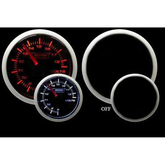 Prosport Performance Series 52mm Electric Volt Gauge - Amber / White - Universal