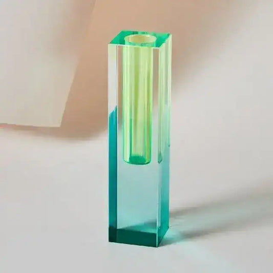 Rainbow Pillar Glass Bud Vase - MAIA HOMES