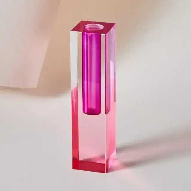 Rainbow Pillar Glass Bud Vase - MAIA HOMES