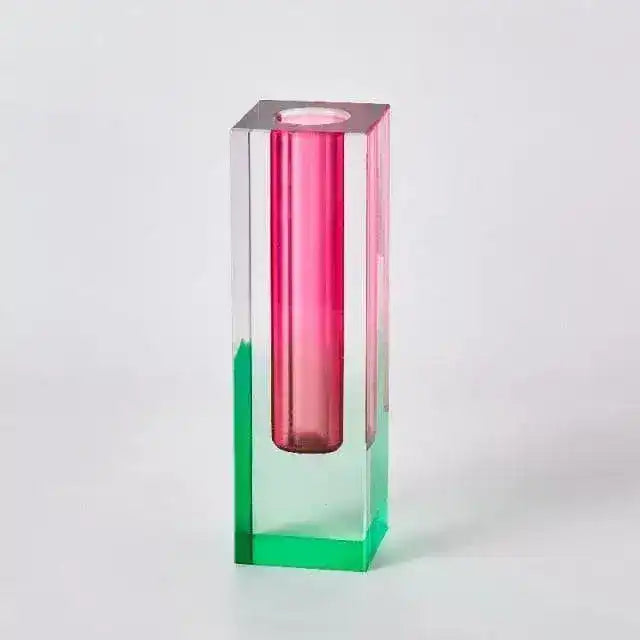 Rainbow Pillar Glass Bud Vase - MAIA HOMES