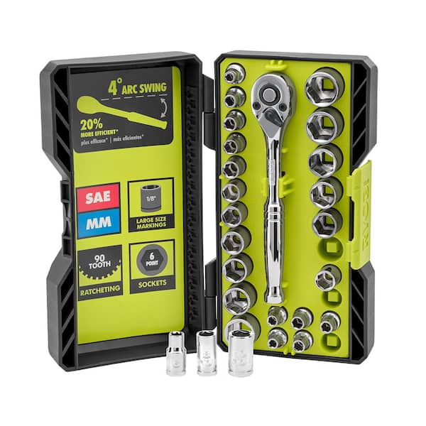 26-Piece Ratchet And Socket Set With Case