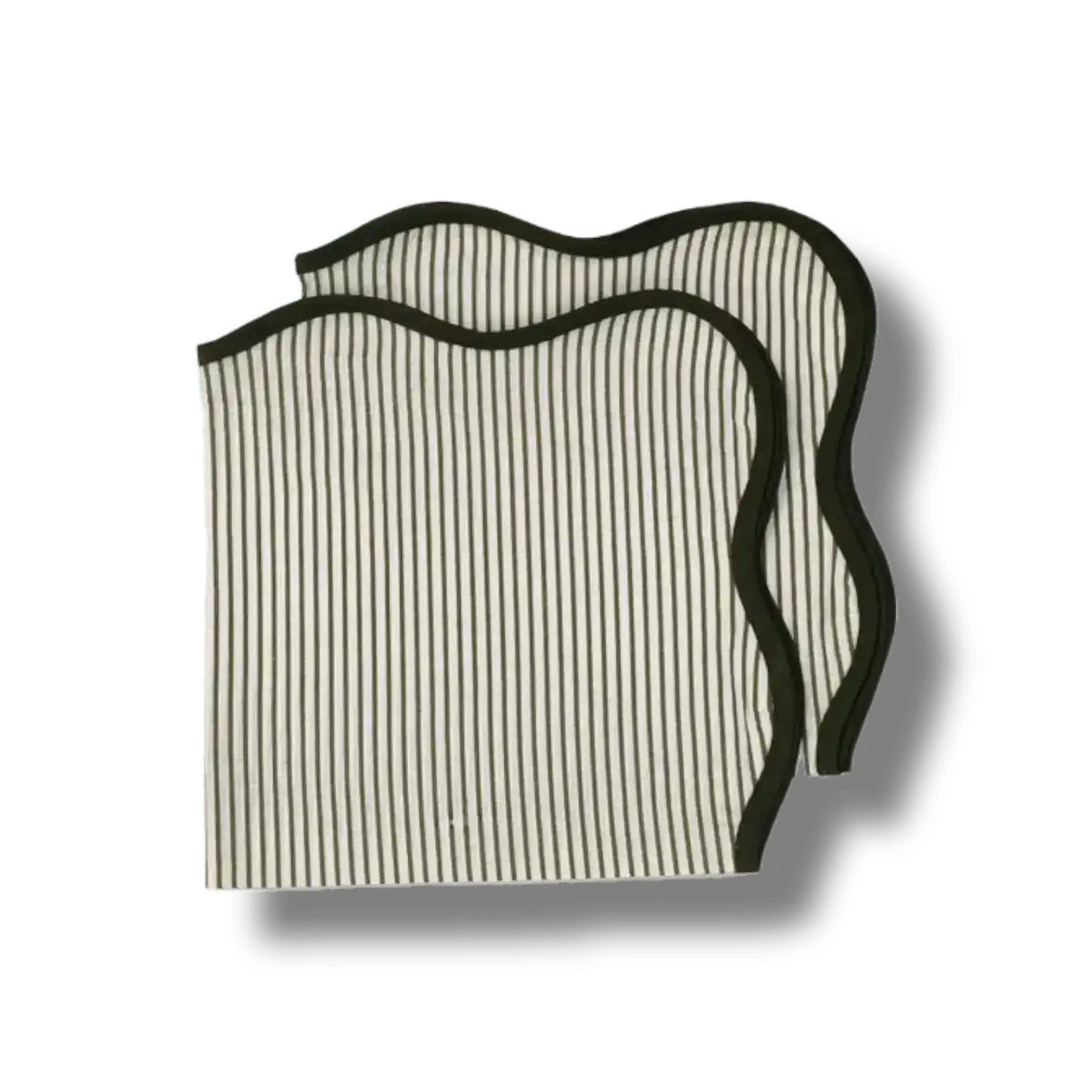 Scallop Striped Square Cotton Napkins