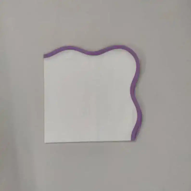 Scalloped White Square Cotton Napkins - MAIA HOMES