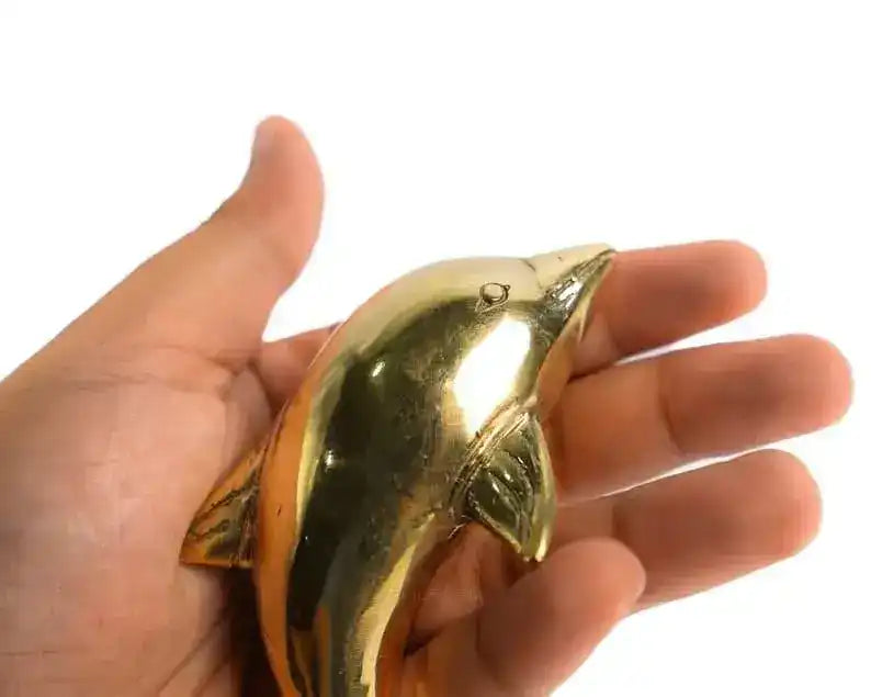 Solid Brass Dolphin Miniature Figurine