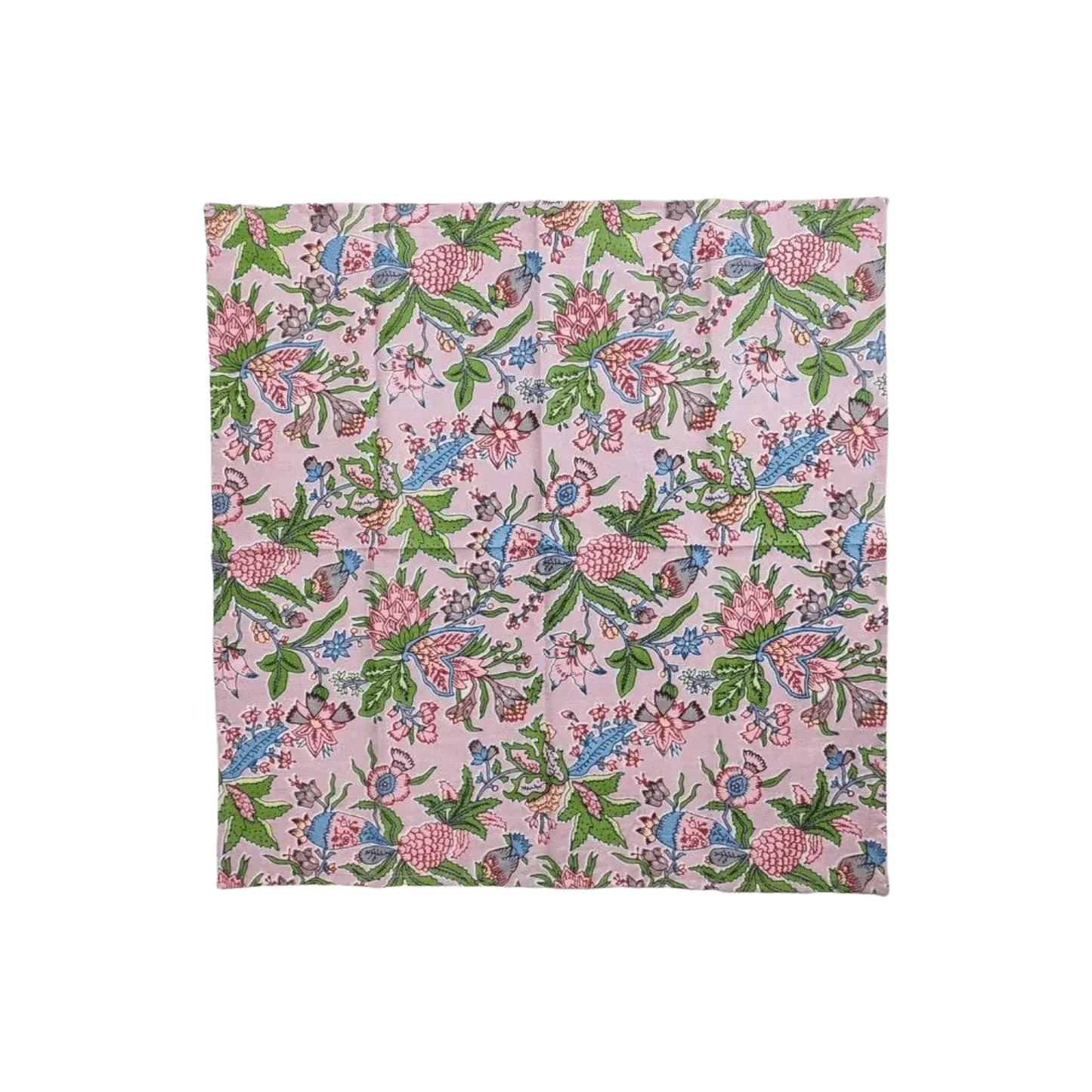 Spring Love Hand Block Print Cotton Napkins