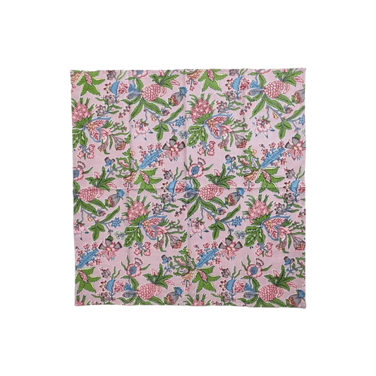 Spring Love Hand Block Print Cotton Napkins