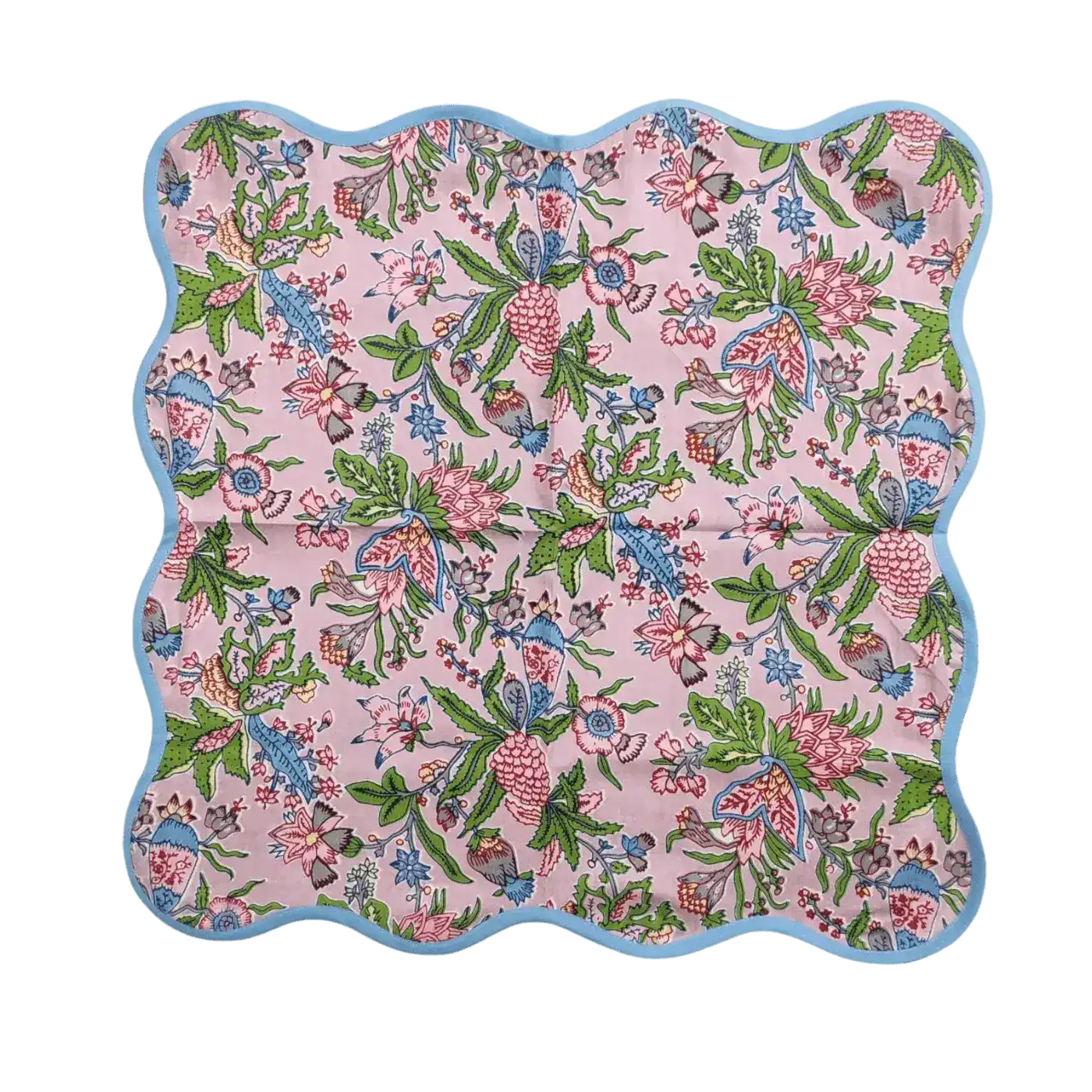 Spring Time Pink Scalloped Cotton Napkins