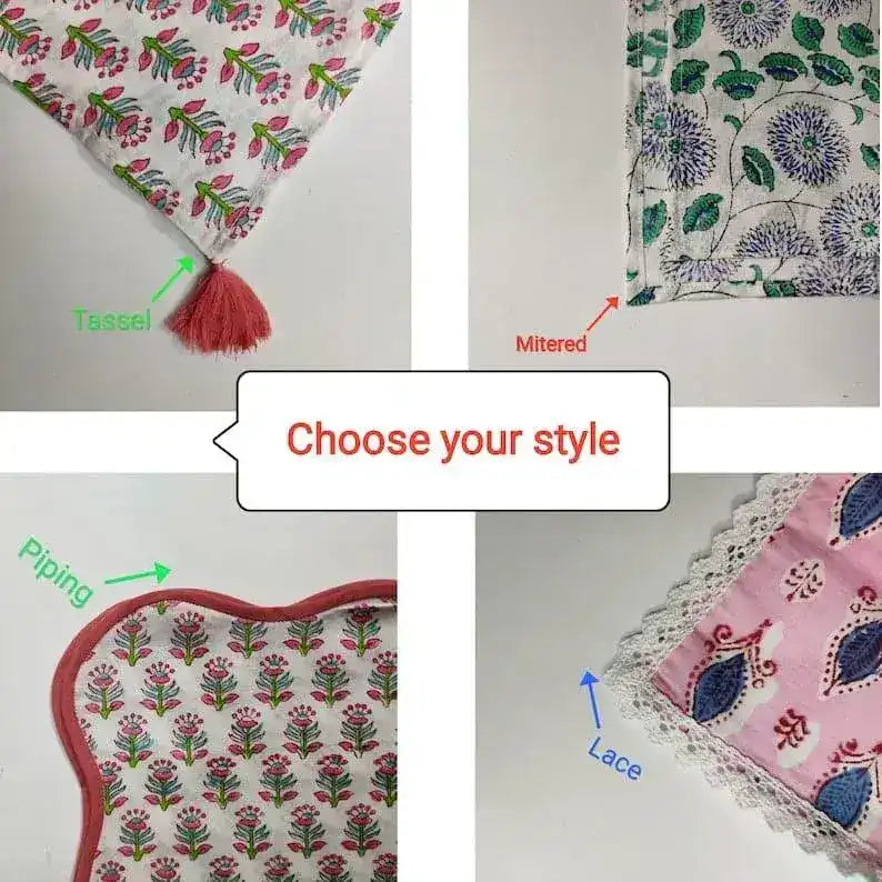 Spring Time Pink Scalloped Cotton Napkins