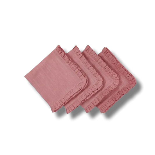 Square Linen Ruffle Napkins