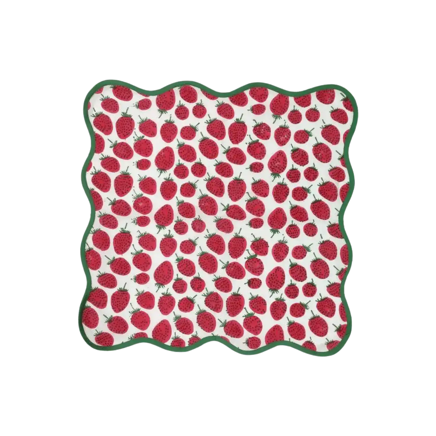 Strawberry Hand Block Printed Cotton Napkins