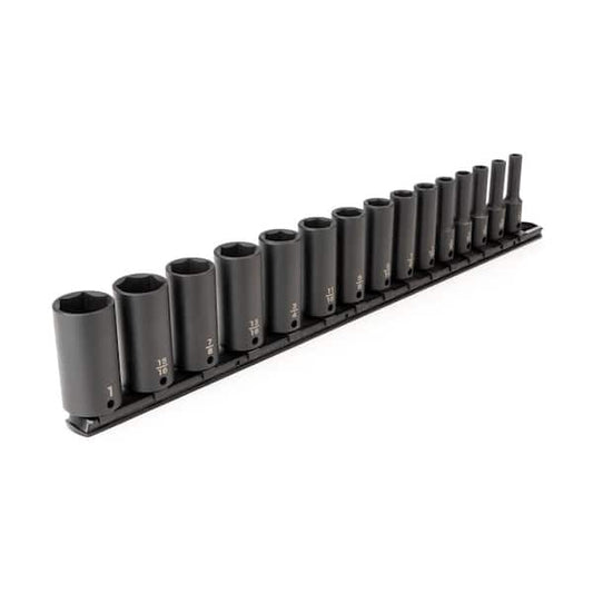 6-Point Impact Socket Set 3/8 in. Drive SAE Deep, 15-Piece