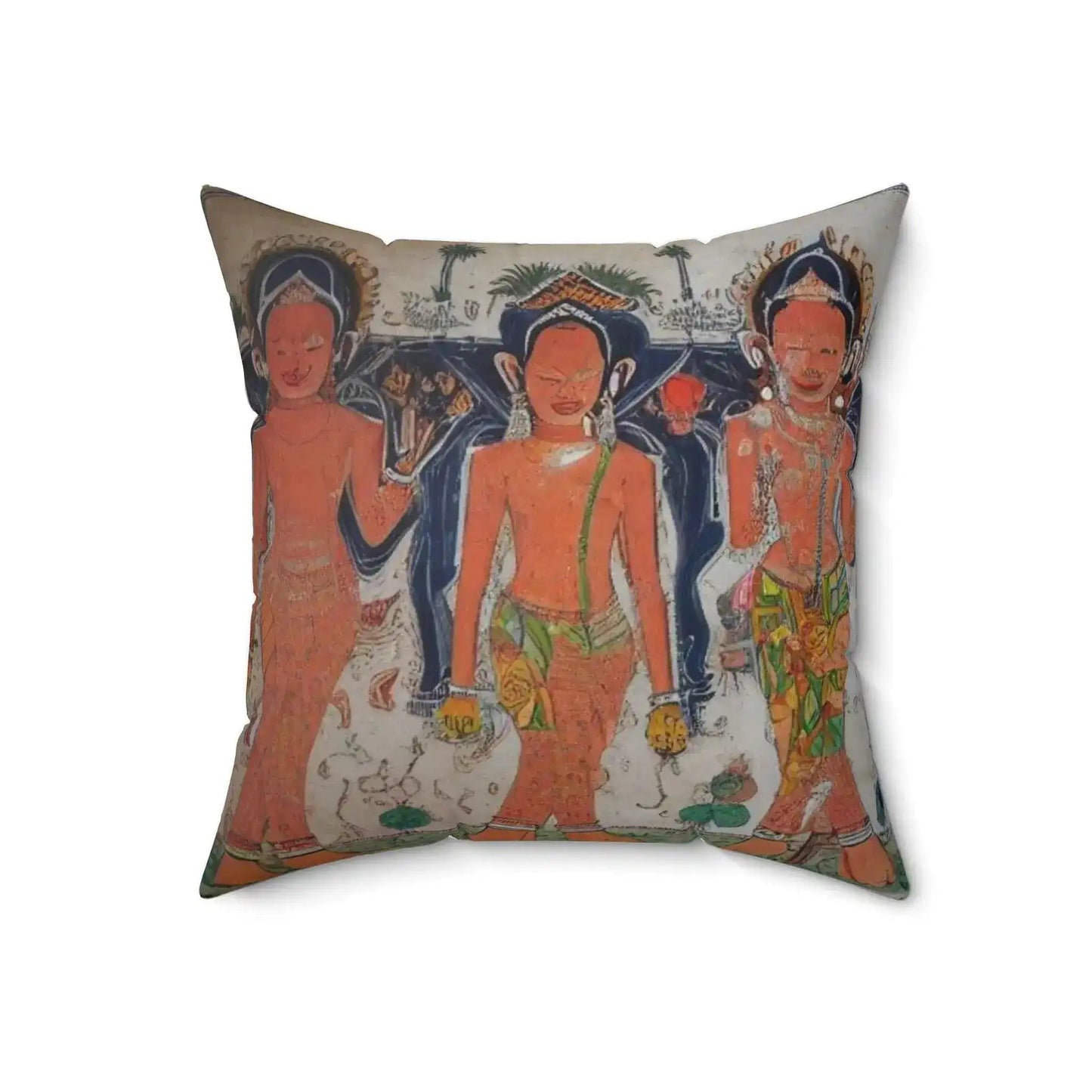 Tribal Clay Life Spun Polyester Square Throw Pillow - MAIA HOMES