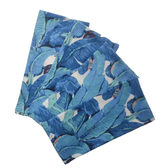 Tropical Leaf Block Printed Cotton Napkins - MAIA HOMES