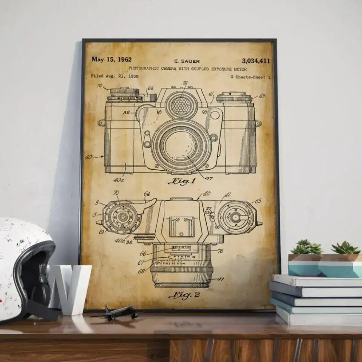 Vintage Camera Patent Poster Print