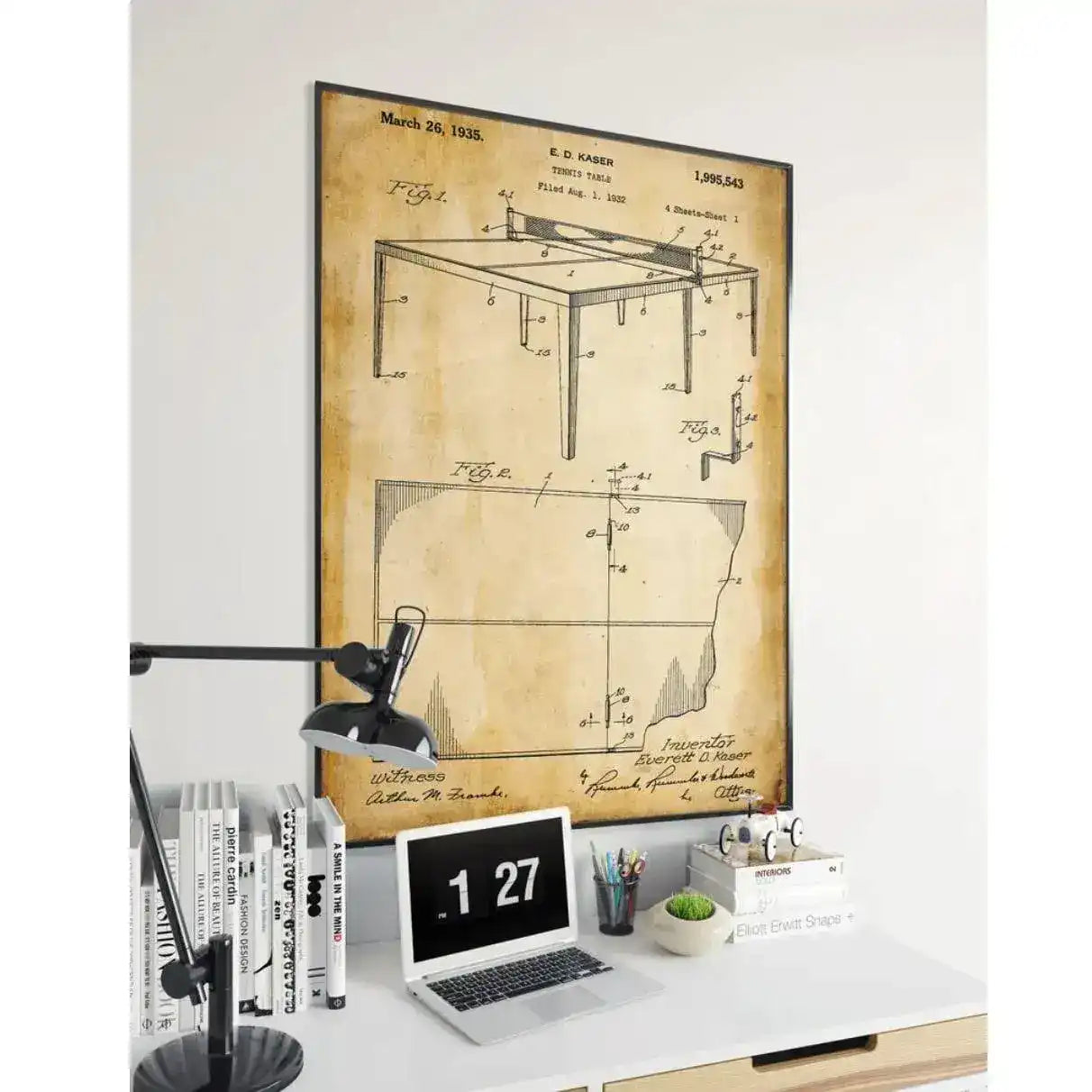 Vintage Table Tennis Patent Poster Print