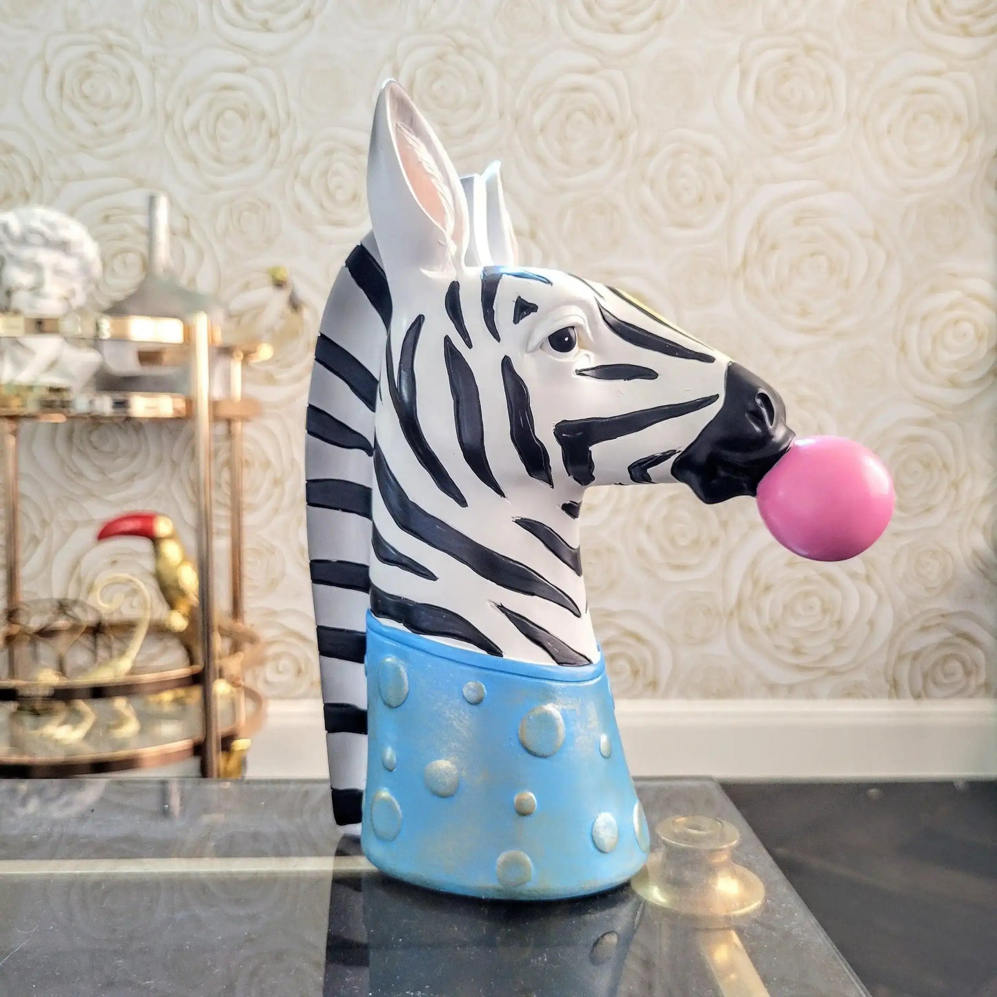 Zebra Blowing Bubbles Decorative Vase